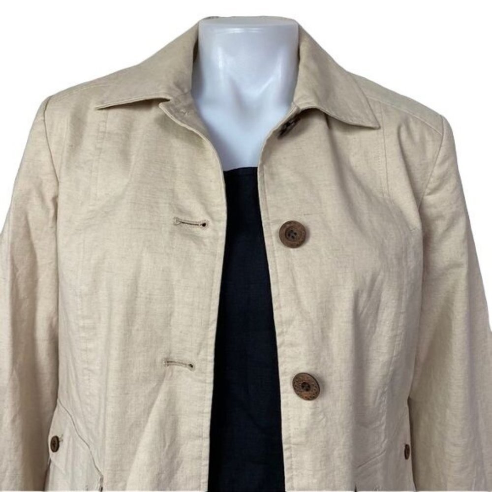 RQT Cream Jacket Blazer Brown Button Down Jacket Size 8 - Picture 3 of 10